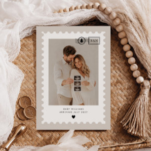 Cartão De Festividades Foto de ultrassom de gravidez com selo postal neut