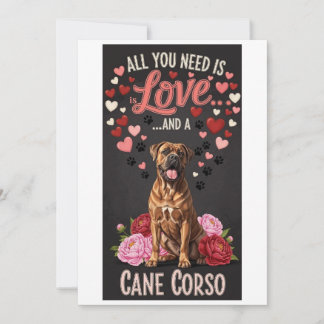 Cartão De Festividades Foto de um doce cão cane corso no Dia dos Namorado