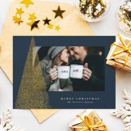 Cartão De Festividades Foto de uma árvore de Natal elegante e falsa doura