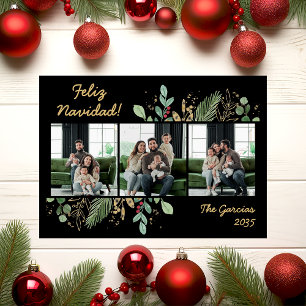 Cartão De Festividades Foto de Verdura Botânica Moderna Joyeux Noel