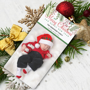 Cartão De Festividades Foto de Verdura de Inverno de Natal