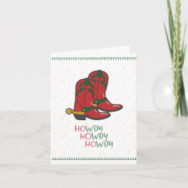 Cartão De Festividades Foto de Wdy Hwdy Hwdy Christmas Cowboy Boots