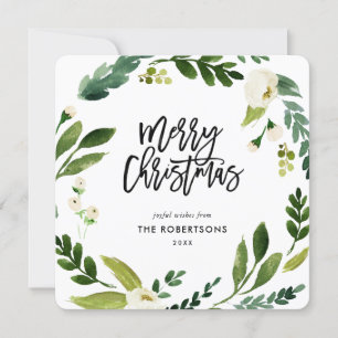 Cartão De Festividades Foto de Wreath Floral da Sweet Greenery