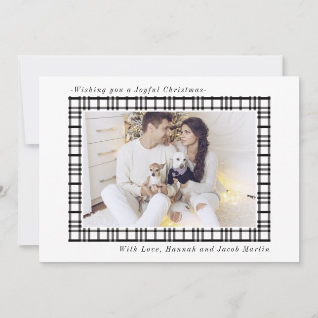 Cartão De Festividades Foto de Xadrez rustica simples e festiva (Frente)