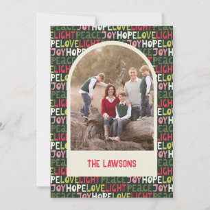 Cartão De Festividades Foto divertida do Arch de Letra de Feriado Colorid