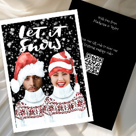 Cartão De Festividades Foto Divertida Interativa Natal Deixe Nevar
