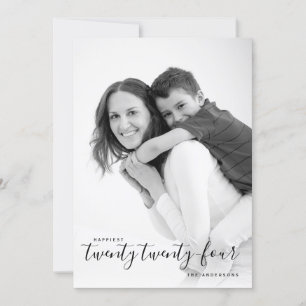 Cartão De Festividades Foto do Ano Novo 224 negro