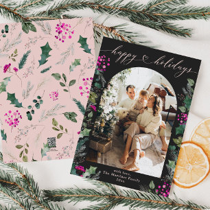 Cartão De Festividades Foto do Arco Botânico Cor-de-Rosa Escuro