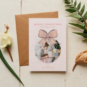 Cartão De Festividades Foto do Arco da Bola de Natal Rosa Pinho Suave