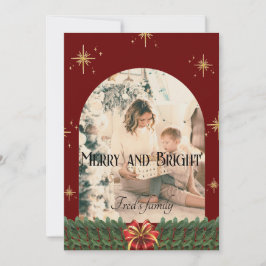 Cartão De Festividades Foto do Arco da Folhagem Verde Tendy Felry Natal