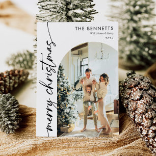 Cartão De Festividades Foto do Arco de Natal do Modern Boho