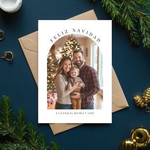 Cartão De Festividades Foto do Arco de Natal espanhol Feliz Navidad Red