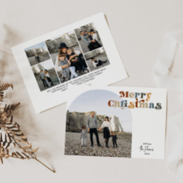 Cartão De Festividades Foto do Arco de Natal Merry Colorida