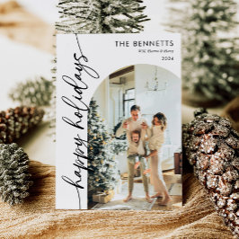 Cartão De Festividades Foto do Arco Feliz de Feriados de Caligrafia