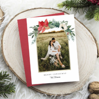 Cartão De Festividades Foto do arco floral de inverno