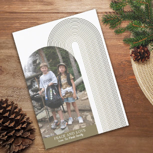 Cartão De Festividades Foto do arco moderno - listras congeladas - Natal