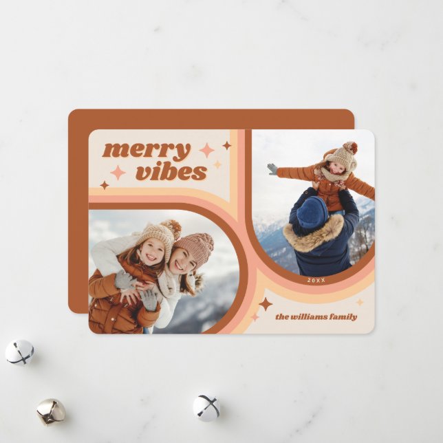 Cartão De Festividades Foto do Arco Retroativo 2 da feliz Vibes (Frente/Verso In Situ)