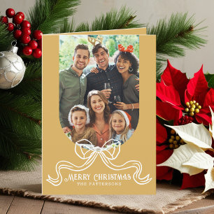Cartão De Festividades Foto do Arco Simples de Coquette Moderno Feliz Nat