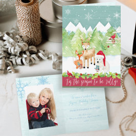 Cartão De Festividades Foto do Cardeal de Urso Raposo da Woodland de Nata