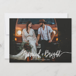 Cartão De Festividades Foto do Casal de Casamento de Script Secreto e Cas