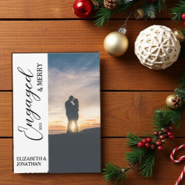Cartão De Festividades Foto do Casal Engajado e Feliz