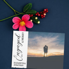 Cartão De Festividades Foto do Casal Engajado e Feliz