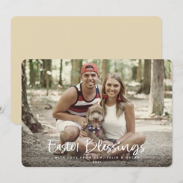 Cartão De Festividades Foto do Cheio de Bênçãos da páscoa (Frente/Verso)