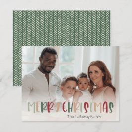 Cartão De Festividades Foto do Cheio de Natal Colorido Verde