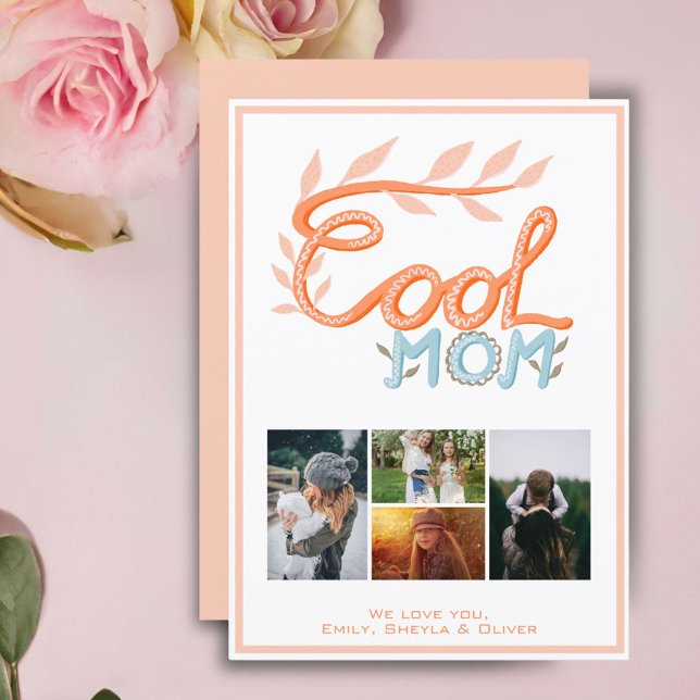 Cartão De Festividades Foto do Dia 4 da Mãe com legal Mão a Inscrever (Criador carregado)