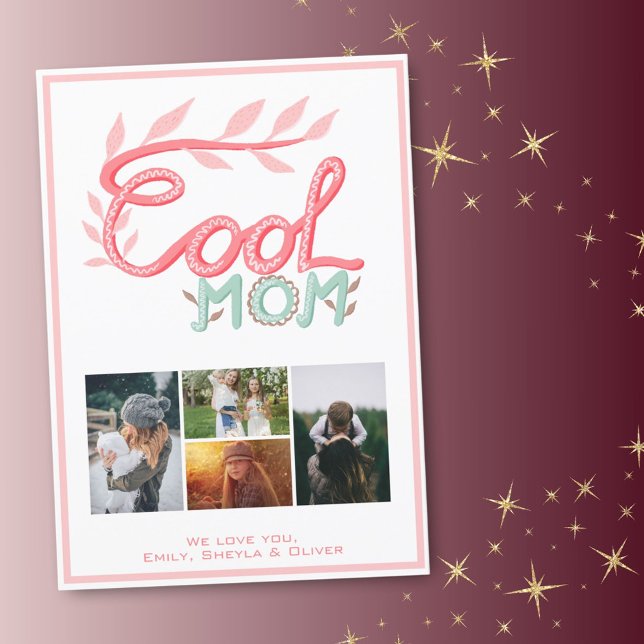 Cartão De Festividades Foto do Dia 4 da Mãe com legal Mão a Inscrever (Criador carregado)