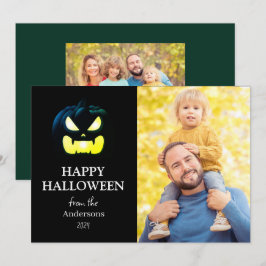 Cartão De Festividades Foto do Dia das Bruxas de Manuscrito Moderno