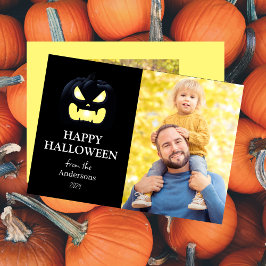 Cartão De Festividades Foto do Dia das Bruxas de Manuscrito Moderno