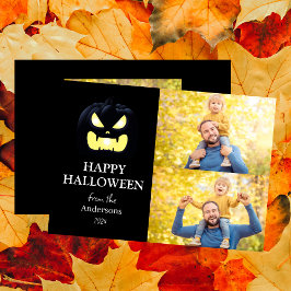 Cartão De Festividades Foto do Dia das Bruxas de Manuscrito Moderno