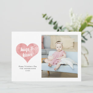 Cartão De Festividades Foto do Dia de os namorados Moderno, Corações Rosa