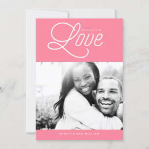 Cartão De Festividades Foto do Dia de os namorados rosa "Enviando Nosso A
