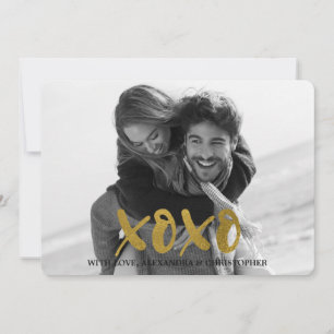 Cartão De Festividades Foto do Dia de os namorados XOXO Gold Foil