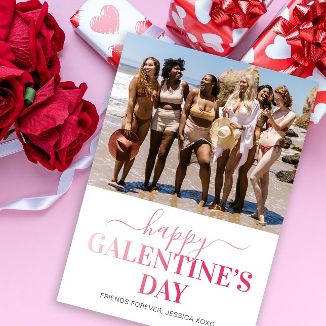 Cartão De Festividades Foto do Dia dos Amigos Galentine (Criador carregado)