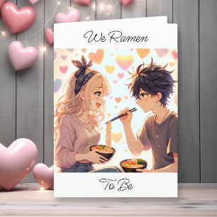 Cartão De Festividades Foto do Dia dos Namorados com Pun de Ramen Anime F