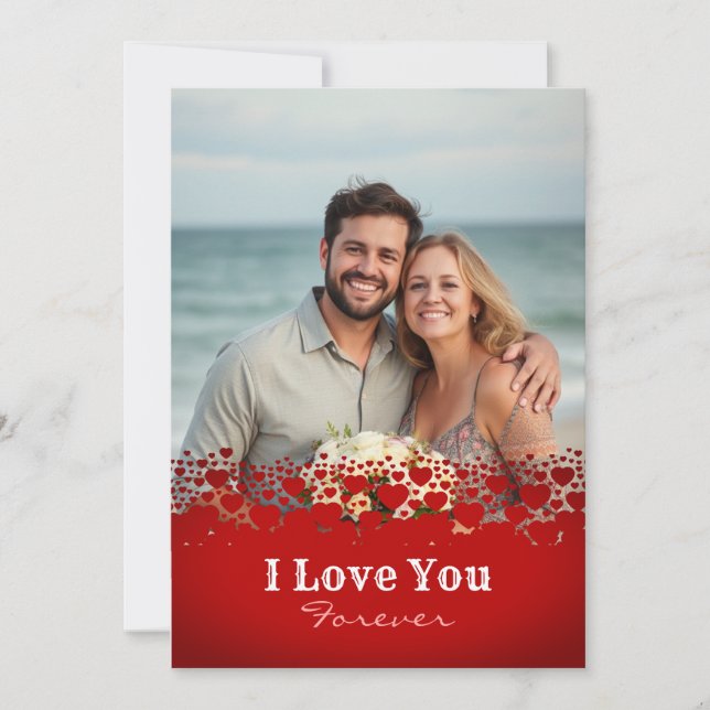 Cartão De Festividades Foto do Dia dos Namorados Felizes Personalizada (Frente)