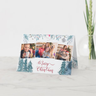 Cartão De Festividades Foto do Elegante de Folhagem Florestal de inverno