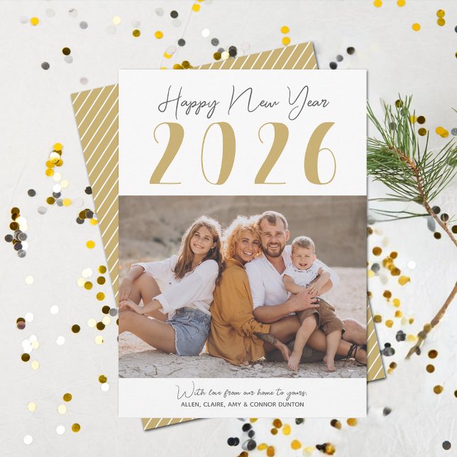 Cartão De Festividades Foto do feliz ano novo (Happy New Year photo holiday cards  - Order INSTANT DOWNLOAD and/or PRINTED or both!)