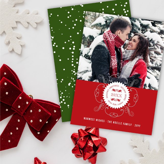 Cartão De Festividades Foto do Feliz ano novo de Saudações da Época Verme (Criador carregado)