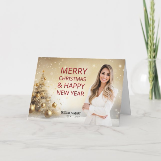Cartão De Festividades Foto do Imobiliário Feliz Natal (Frente)