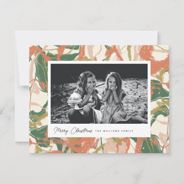Cartão De Festividades Foto do Instantâneo de Natal Feliz Abstrato (Frente)