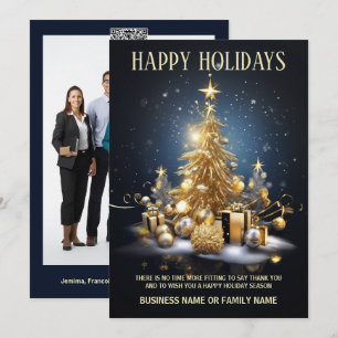 Cartão De Festividades Foto do logotipo dos presentes da árvore de natal
