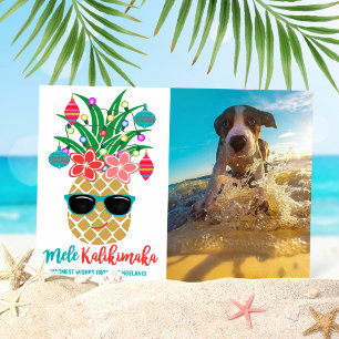Cartão De Festividades Foto do Mele Kalikimaka do Abacaxi Tropical
