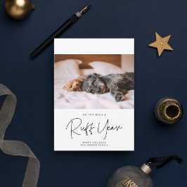 Cartão De Festividades Foto do Mininimalista Ruff Year Dog