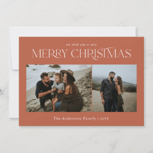 Cartão De Festividades Foto do Natal 2: terracota botânica