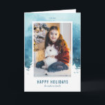 Cartão De Festividades Foto do Natal da cena do inverno da aguarela<br><div class="desc">Personalize estes cartões de natal bonitos e modernos do Natal ou do inverno com suas fotos de família e mensagem pessoal.</div>