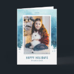Cartão De Festividades Foto do Natal da cena do inverno da aguarela<br><div class="desc">Personalize estes cartões de natal bonitos e modernos do Natal ou do inverno com suas fotos de família e mensagem pessoal.</div>